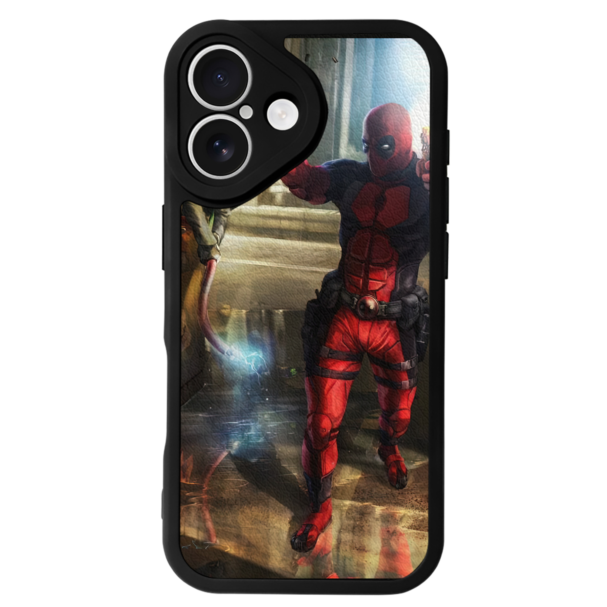 （画像用） Deadpool デッドプール 【iPhone 16シリーズ対応】シリコンスマホケース（レザー調） 材質：シリコン